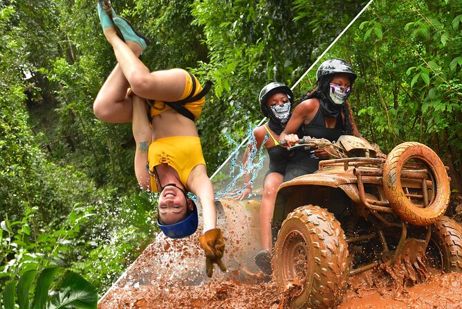 ATV, Ziplining & Cenote Tour, Transportation & Tequila Tasting - ATV riding through the jungle