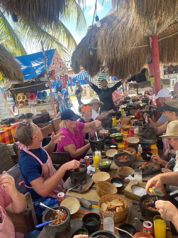 Costa Maya :Cooking Class +Margaritas & Mezcal tasting - Making guacamole and roasted salsa from scratch