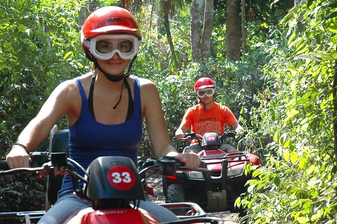Cozumel ATVs, El Cedral Ruins, Cenote Jade, and Tequila - Riding the ATVs toward El Cedral